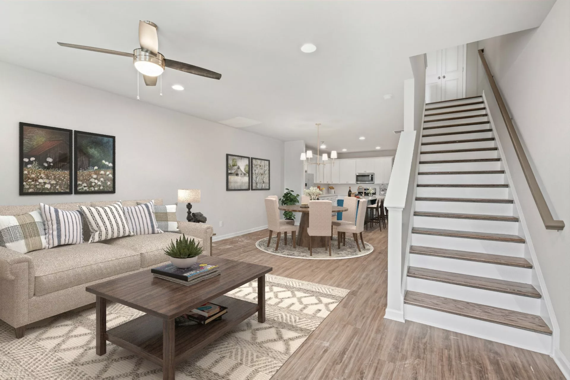 Open Concept Plan View from Living to Dining | The Lyles at Harmony Auburn